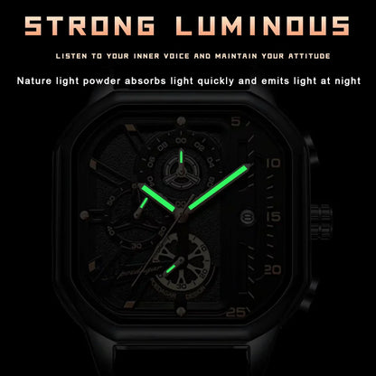 Casual Luxury Men Watch Fashion Leather Quartz Watches Waterproof Luminous Men‘s Wristwatch